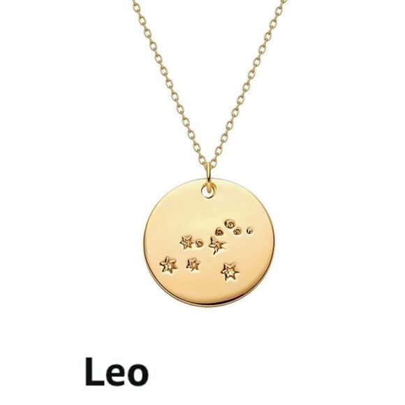 Virgo Zodiac Sign Disc Constellation Necklace - Picture 3 of 13